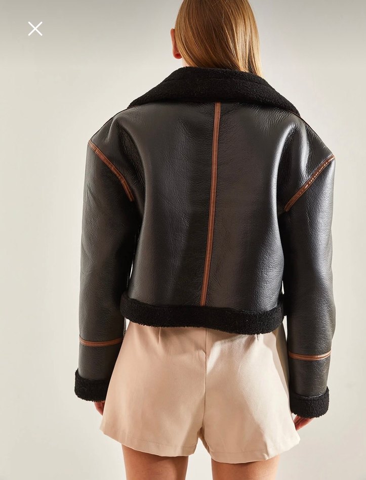 Yakası Kemerli Kadın Ceket - Görsel 2