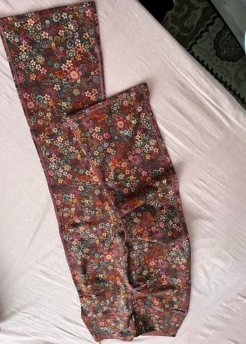 Bohem Çok Renkli Uzun Kadın Kumaş Pantolon - Görsel 2