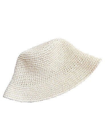 Zara Kırık Beyaz Örgü Bucket Şapka