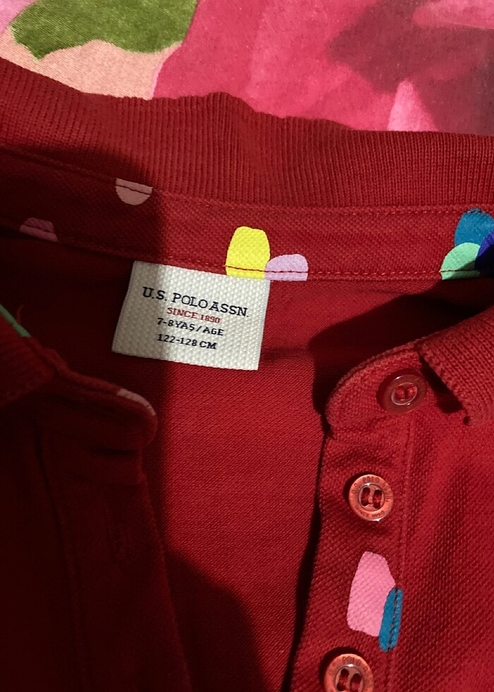 Us polo kırmızı yakalı lakos tshirt - Görsel 2