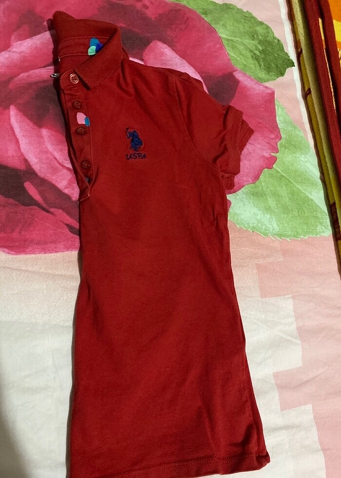 Us polo kırmızı yakalı lakos tshirt - Görsel 3