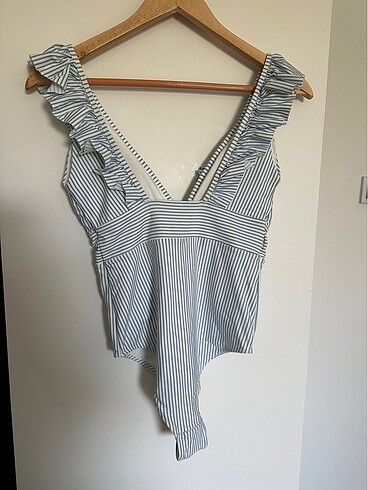H&M H&M mavi beyaz çizgili mayo