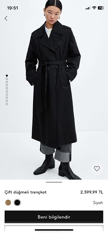 Etiketli trenchcoat