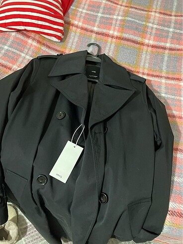 xs Beden siyah Renk Etiketli trenchcoat