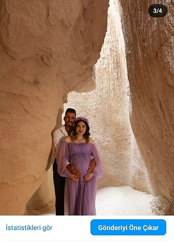 Ebru Maternity Lila hamile dis cekim elbisesi