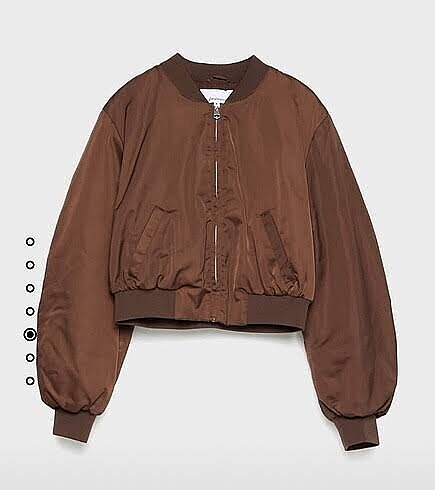 Stradivarius crop kahverengi mont