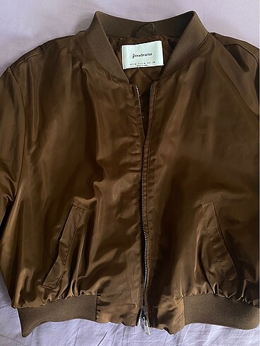 Stradivarius Stradivarius crop kahverengi mont
