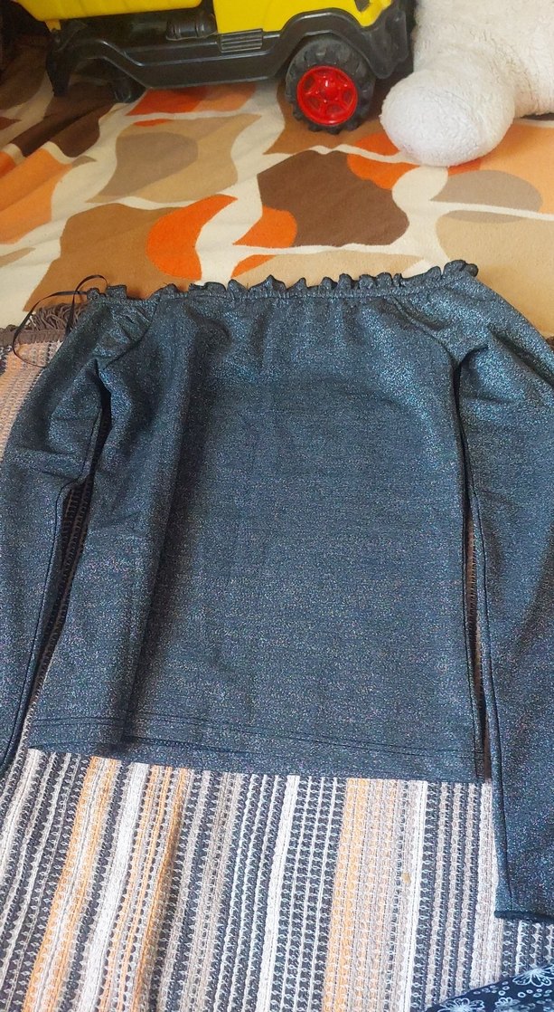 Gri Örgü Kadın Denim Bluz - Görsel 4