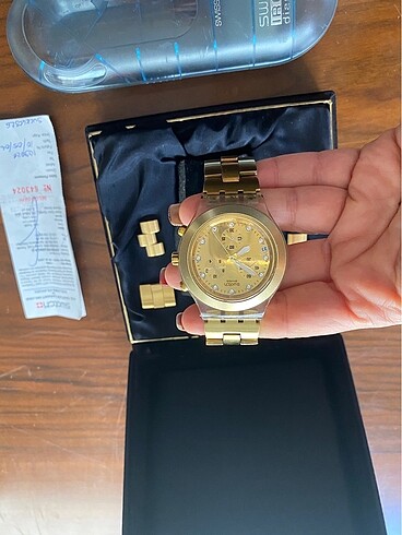 Beden altın Renk Guess gold saat unisex model ikiside