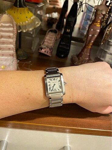 Cartier tank model orjinal çelik saat