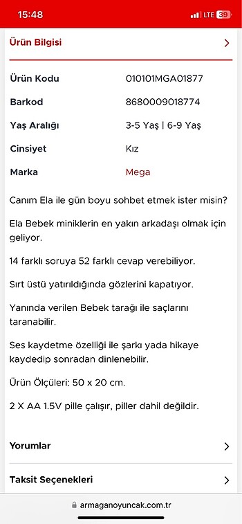 Fisher Price Ela bebek en iyi arkadaşım.