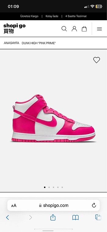 39 Beden pembe Renk Nike dunk