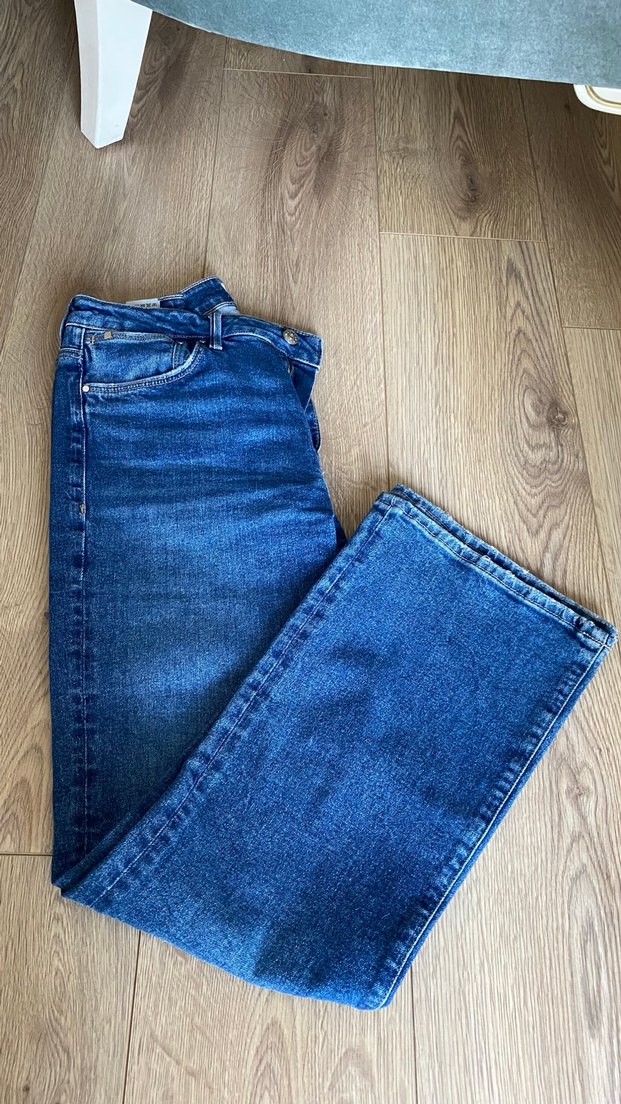 Kadın Mavi kot Pantolon - Görsel 2