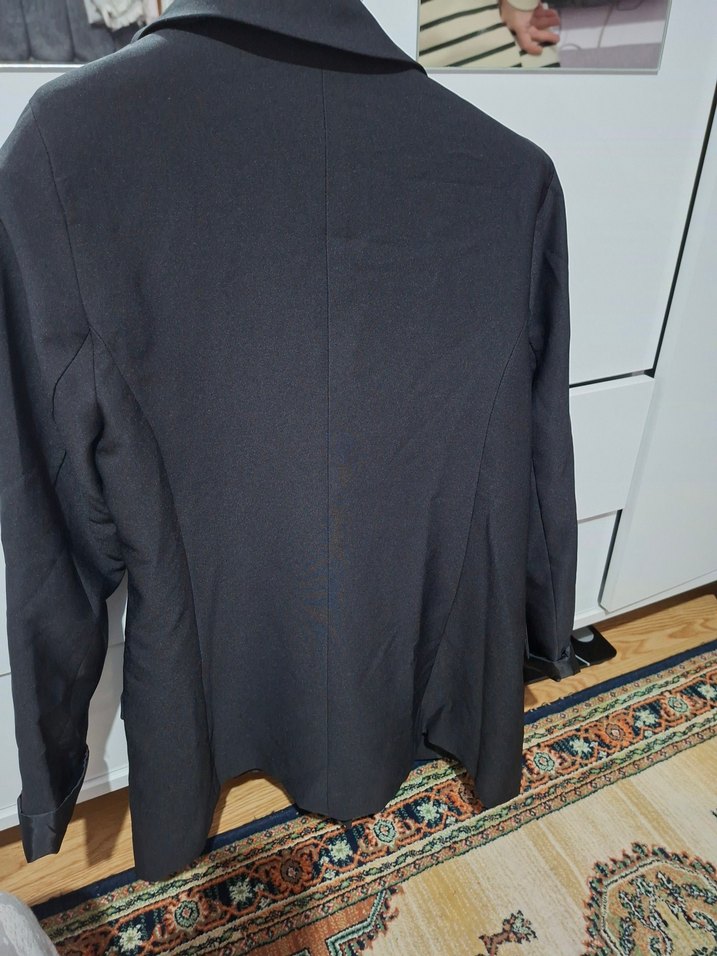 Düğmeli Siyah Kadın Blazer Ceket - Görsel 4