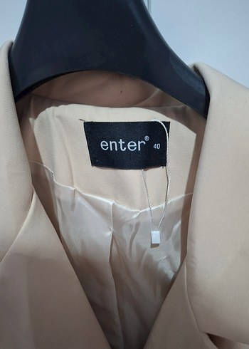 Bej Kadın Düğmeli Blazer Ceket - Görsel 2