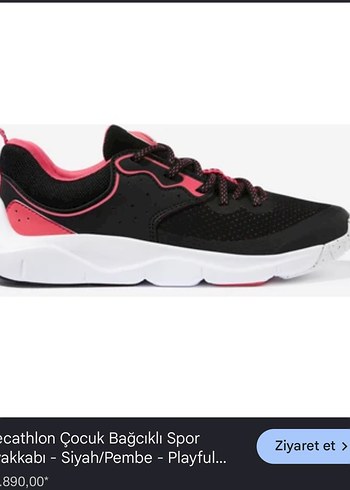 Decathlon Siyah Pembe Bagcikli Spor Ayakkabi