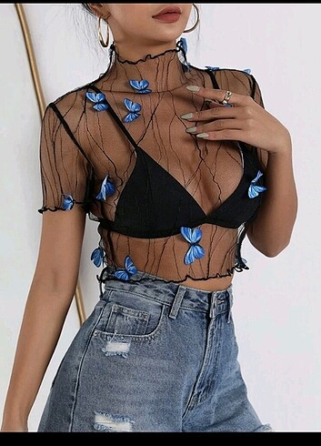 SHEIN KELEBEKLİ TÜL ÜST