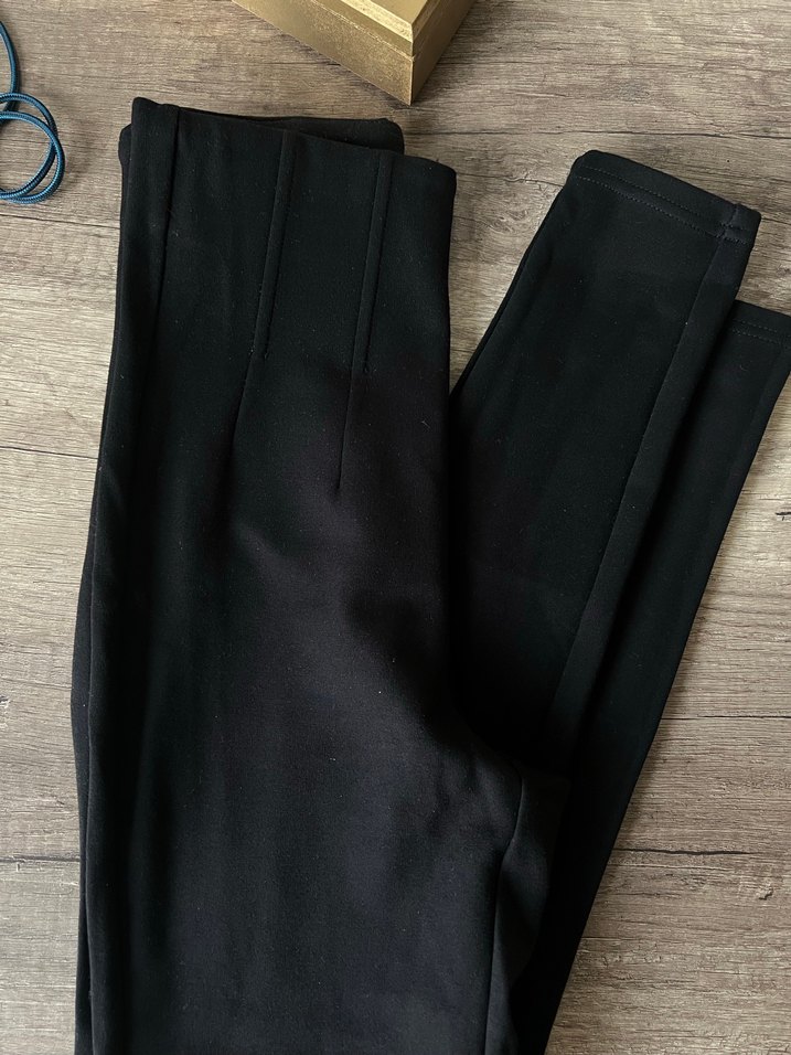 Kadın Siyah Süet Pilili Kumaş Pantolon - Görsel 3