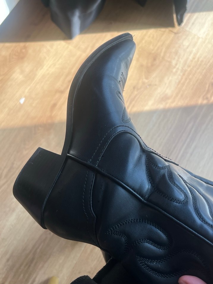 Kadın Siyah Deri Dizüstü Stiletto çizme - Görsel 4