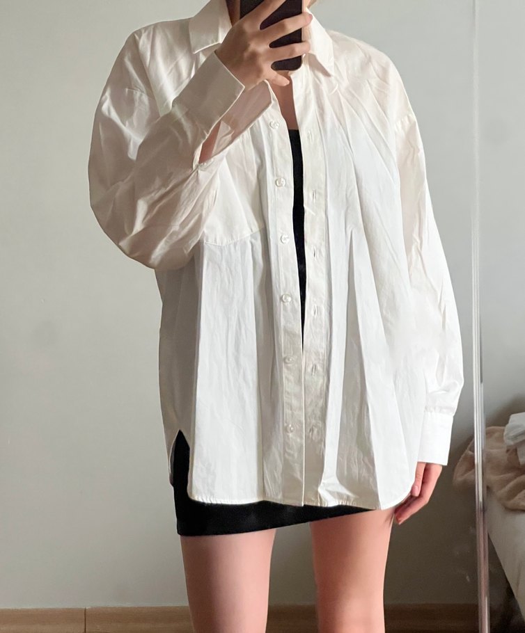 Beyaz Keten Salaş Gömlek - Görsel 2