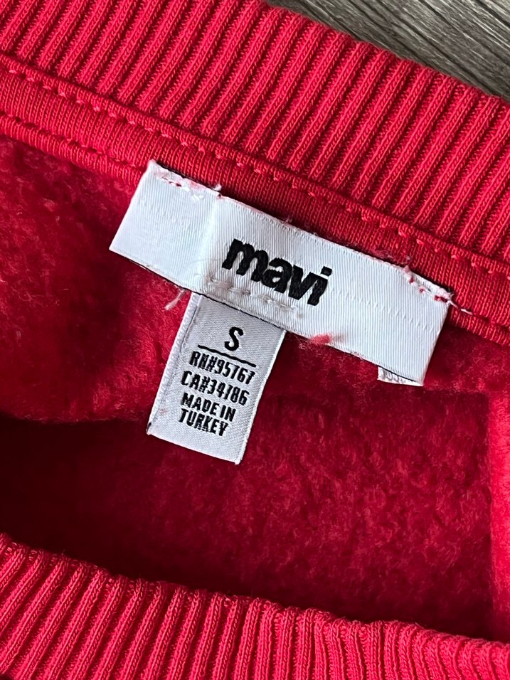 Kırmızı Oversize Sweatshirt Kadın - Görsel 2