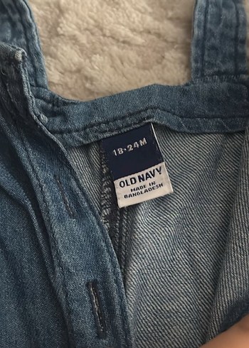 Old Navy Çocuk Kot Tulum Düğmeli Bol Kesim - Görsel 3