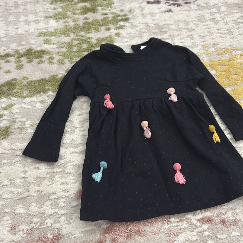 Zara  Püsküllü Kız Çocuk Triko Elbise - Görsel 2