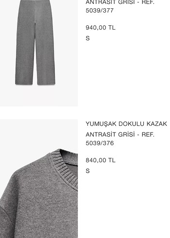 ZaraGri Kadın Triko Kazak Takım