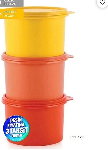 Tupperware silindir kablar 3 li 