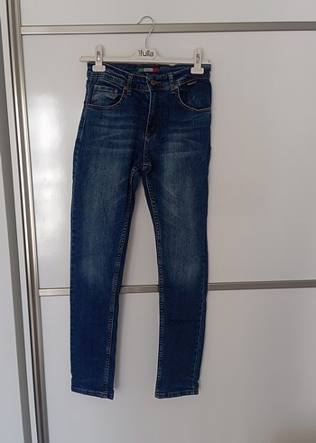 Erkek Çocuk Koyu Mavi Denim Pantolon