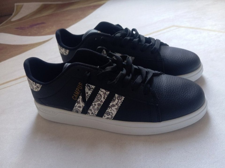 Siyah Baskılı Bağcıklı Spor Ayakkabı - Görsel 4