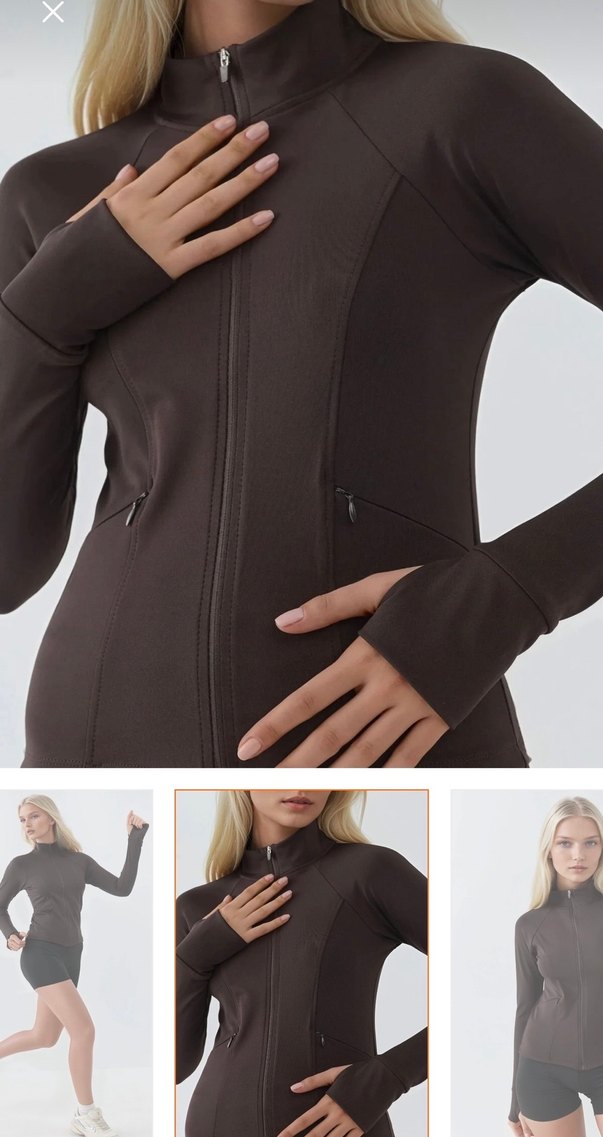 Kahverengi Fermuarlı Uzun Kollu Mini Sweatshirt - Görsel 5