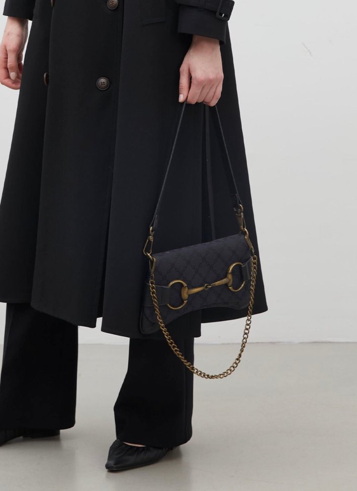 Manuka Tokalı Siyah Deri Vintage Kadın Çanta - Görsel 2