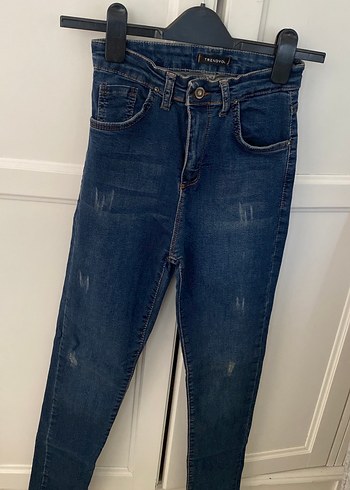 Koyu Mavi Kadın Denim Dar Kesim Jean - Görsel 2