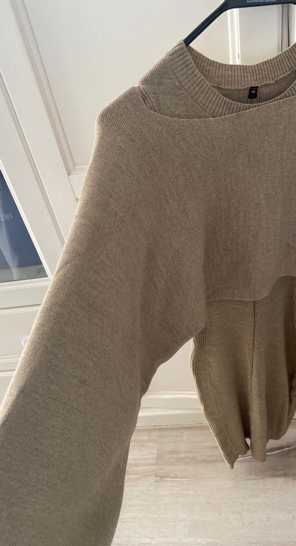 Bej Kadın Triko Uzun Elbise - Görsel 4