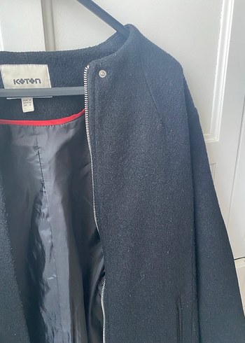 Siyah Düz Kesim Kadın Kaban - Görsel 5