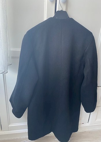 Siyah Düz Kesim Kadın Kaban - Görsel 6