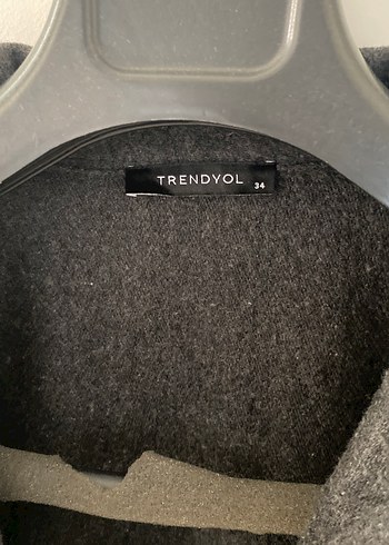 Düğmeli Gri Midi Kadın Yün Ceket - Görsel 3