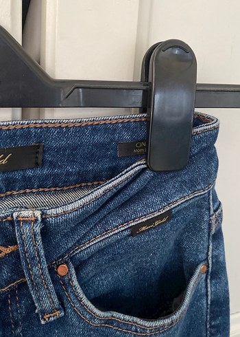 Mavi Bol Kesim Midi Kot Pantolon - Görsel 5