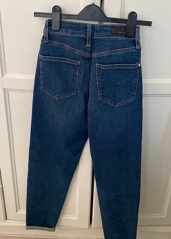 Mavi Bol Kesim Midi Kot Pantolon - Görsel 6