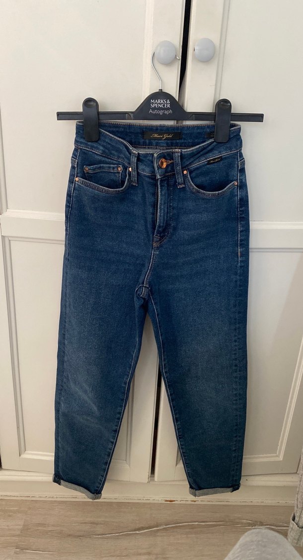 Mavi Bol Kesim Midi Kot Pantolon - Görsel 2