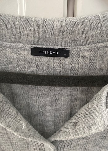 Gri Düğmeli Kadın Triko Kazak - Görsel 3