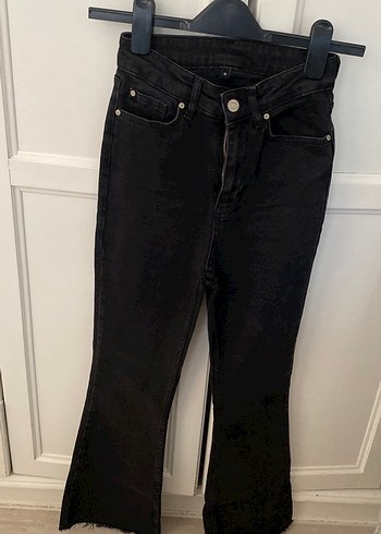 Kadın Siyah Kemerli Normal Boy Jean - Görsel 2