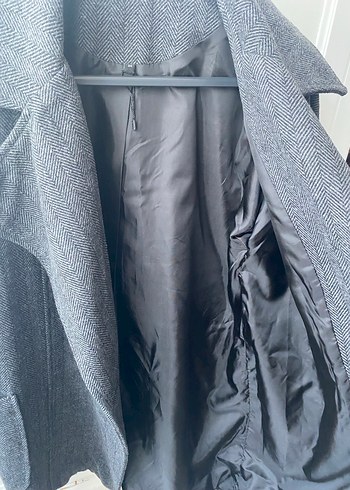 Gri Yün Karışımlı Kaban - Görsel 4