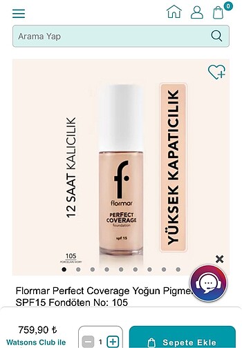 Beden Renk Flormar fondöten 12 Saat kalıcılık