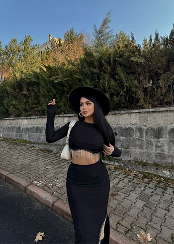 Siyah Gotik Uzun Elbise - Görsel 2