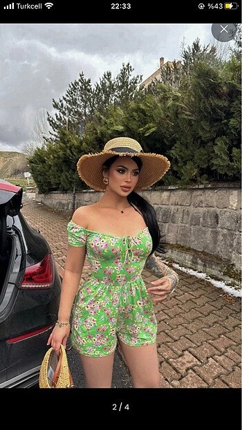 Mini çiçekli tulum