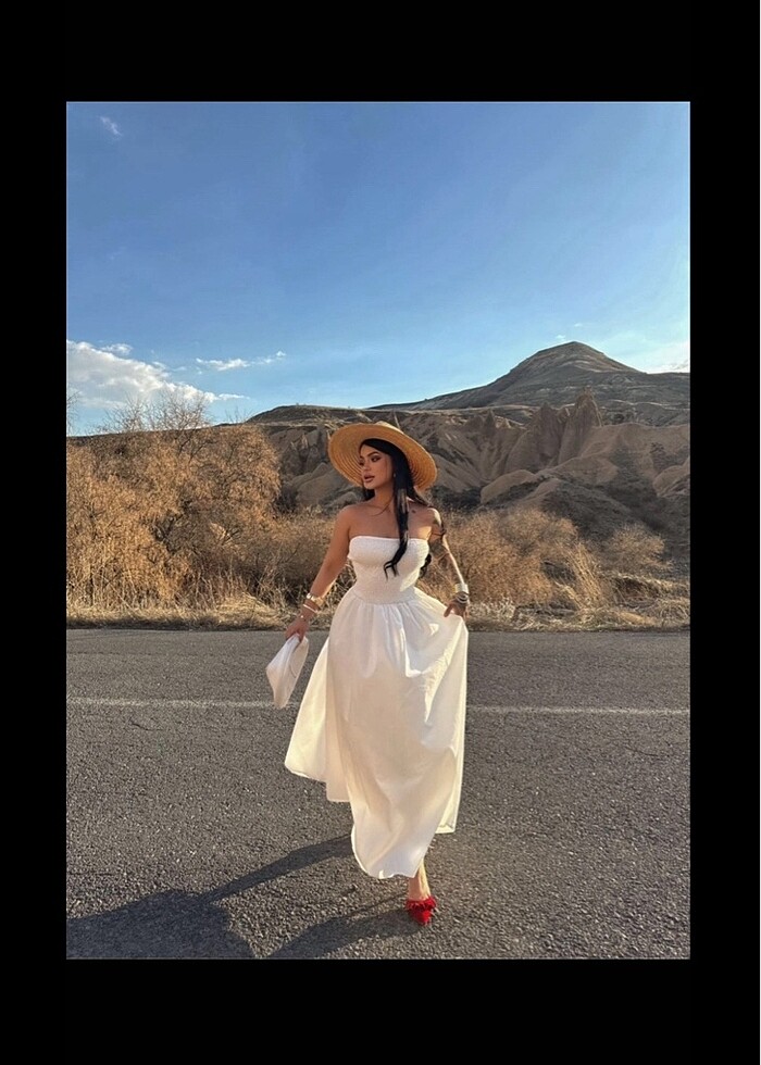 Straplez elbise - Görsel 2