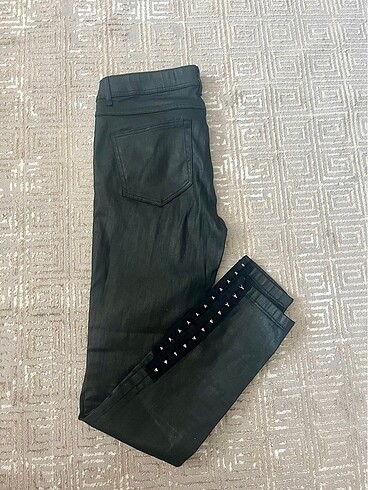 Zara yüksek Bel deri mumlu pantolon