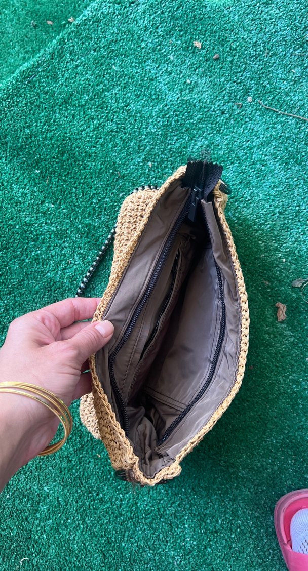 Bej Örgü Kadın Portföy Çanta - Görsel 3